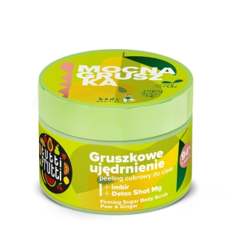 Ujędrniający peeling cukrowy do ciała Gruszka i Imbir + Detox Shot Mg, 300 g