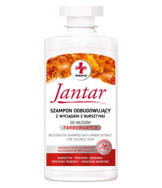 Jantar Medica szampon odbudowujący do włosów farbowanych