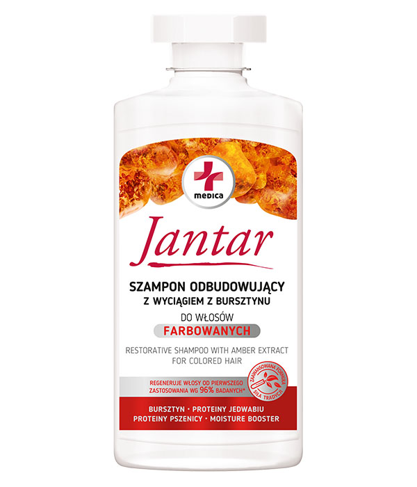Jantar Medica szampon odbudowujący do włosów farbowanych
